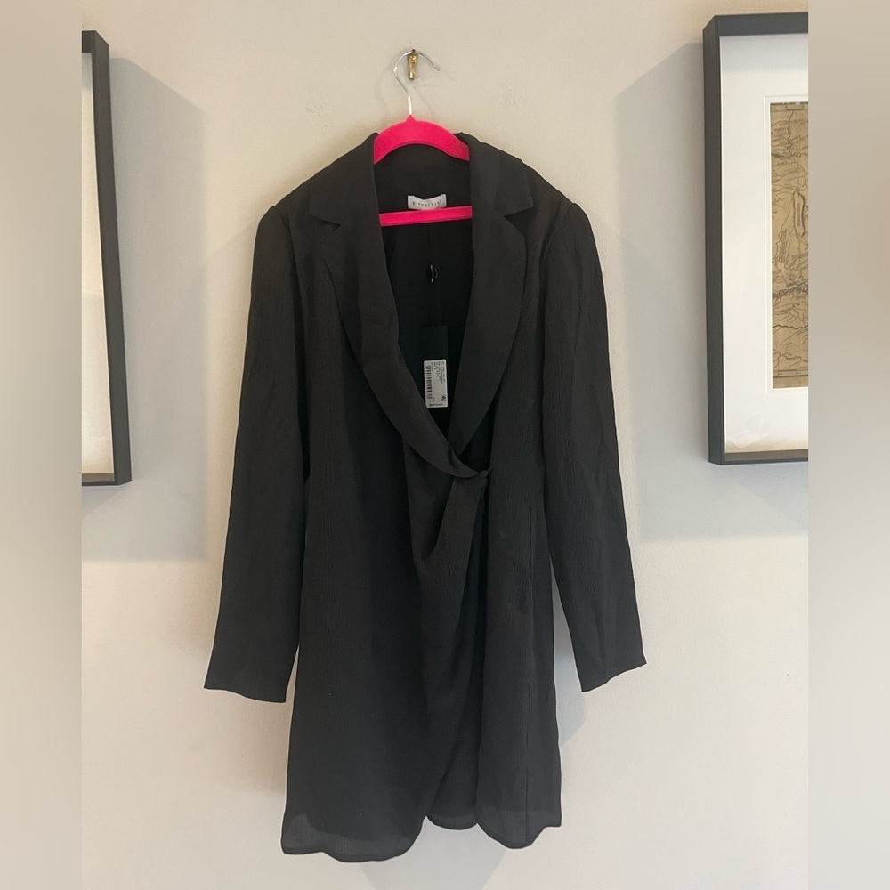 Giana Bini Black Women's ‘Suit Coat’ Little Black Holiday Wrap Blazer Dress
